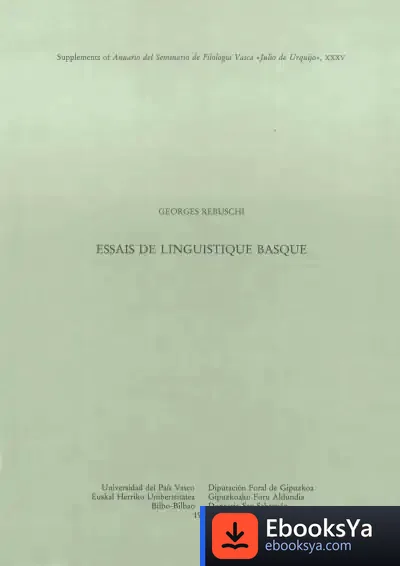 Descargar Essais De Linguistique Basque