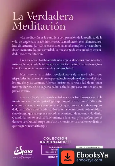 Descargar La Verdadera Meditación de J. Krishnamurti