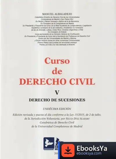 Descargar Curso De Derecho Civil V. Derecho De Sucesiones de Manuel Albaladejo García