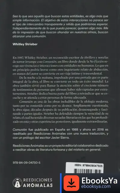 Descargar Comunion: Una Historia Verdadera de Whitley Strieber