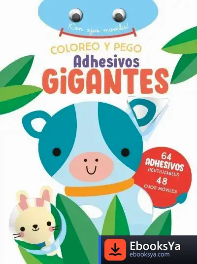 Descargar Coloreo Y Pego Adhesivos Gigantes. Vaca de Yoyo